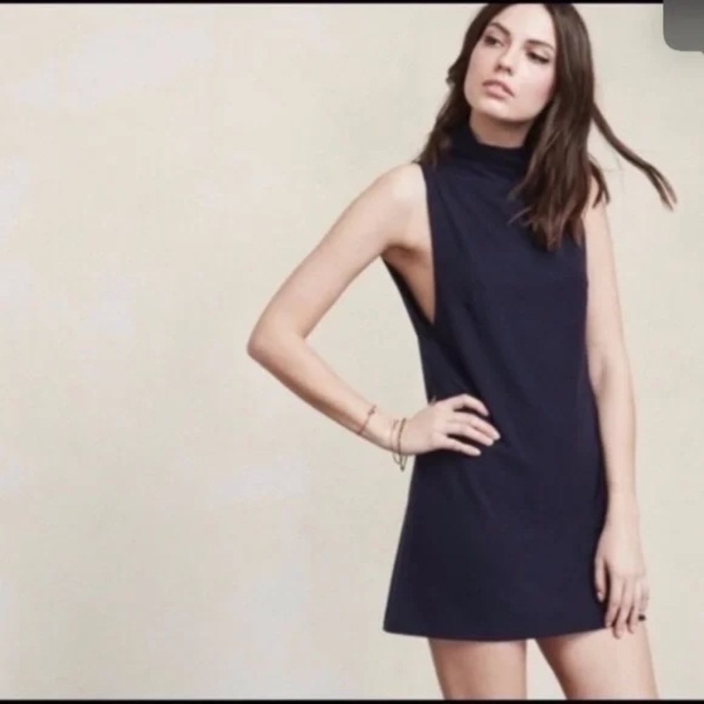 Reformation Navy Mini Dress